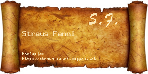 Straus Fanni névjegykártya